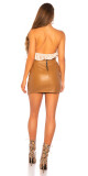 Sexy sukně Leder Look s rozparkem CAPPUCCINO M - thumb (1)