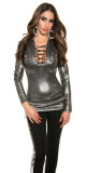 Sexy KouCla longshirt s wetlookem anthracite S/M - thumb (7)