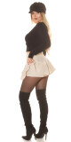 Sexy šortky Koucla s vysokým pasem a skříňovými záhyby BEIGE M - thumb (16)