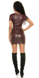 Sexy mini šaty KouCla Wetlook s 2cestným zipem BORDEAUX Einheitsgroesse - thumb (4)
