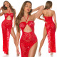 Sexy krajkové šaty s výstřihem Koucla / Cover-Up red L - thumb (16)