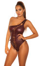 Sexy KouCla Coldshoulder Wetlook Body barva BORDEAUX velikost Einheitsgroesse - thumb (20)