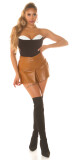 Sexy sukně Koucla Highwaist Skort v barvě Wetlook brown XL - thumb (20)