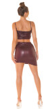 Sexy Koucla Wetlook Highwaist Sukně asymetrická BORDEAUX Einheitsgroesse - thumb (8)