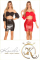 Sexy kožený vzhled minisukně Highwaist black S - thumb (4)