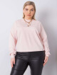 Světle růžová obyčejná mikina plus velikosti 3XL - thumb (2)