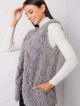 Tmavě šedá kožešinová vesta Velikost: M/L - thumb (4)
