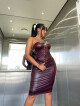Sexy KouCla Coldshoulder Wetlook Body barva BORDEAUX velikost Einheitsgroesse - thumb (11)