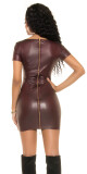 Sexy mini šaty KouCla Wetlook s 2cestným zipem BORDEAUX Einheitsgroesse - thumb (6)