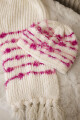 Dámská souprava se šátkem Anika K304 ecru+fuchsia UNI - thumb (2)