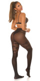 Sexy punčocháče s květinovým potiskem barva black velikost Einheitsgroesse - thumb (4)