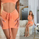 Sexy Koucla Highwaist Miniskirt ruched barva apricot velikost L - thumb (19)