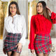 Sexy Koucla draped Highwaist Minisukně red S - thumb (17)
