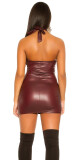 Sexy šaty KouCla WetLooK Holderneck-Dress BORDEAUX Einheitsgroesse - thumb (2)