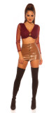 Sexy KouCla Mini skort Kožený vzhled red L - thumb (9)