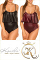 Sexy KouCla Wetlook Body s Volantem BORDEAUX Einheitsgroesse - thumb (10)