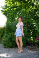 Sexy saténová minisukně s volánky babyblue Einheitsgroesse - thumb (7)