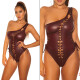 Sexy KouCla Coldshoulder Wetlook Body barva BORDEAUX velikost Einheitsgroesse - thumb (9)