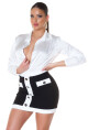 Sexy mini sukně Koucla s ozdobnými knoflíky white L - thumb (21)