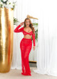Sexy krajková maxisukně Koucla s vysokým pasem red M - thumb (8)