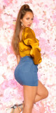 Sexy džínová sukně s vysokým pasem a falešnými knoflíky lightblue S - thumb (20)