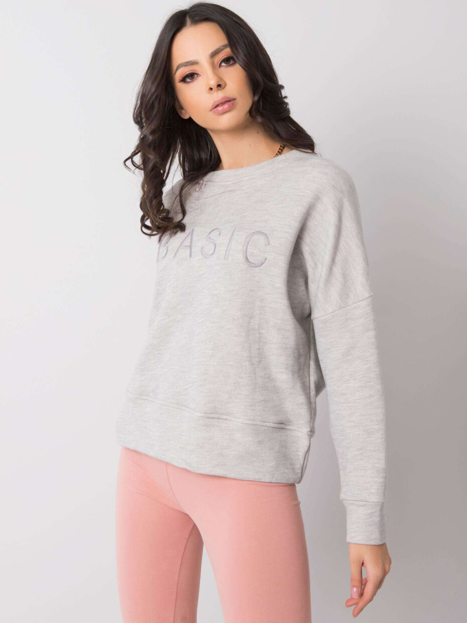 Dámská světle šedá melanžová bavlněná mikina L / XL - main (3)