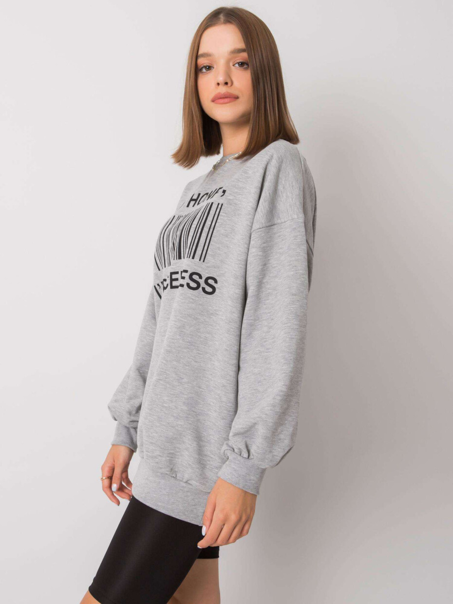 Šedá mikina s kapucí a nápisem L / XL - main (2)