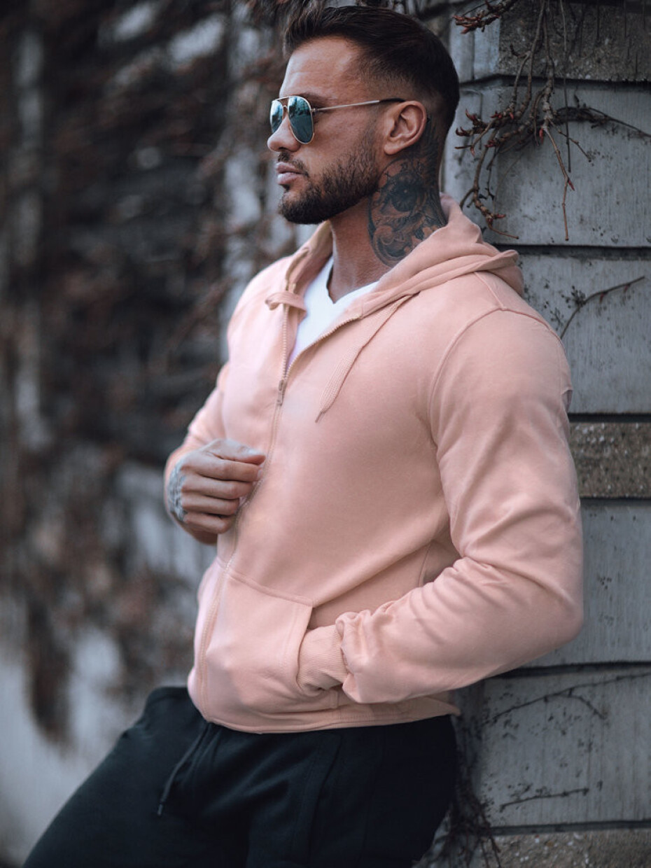 Pánská mikina s kapucí růžová Dstreet BX4834z XL - main (1)