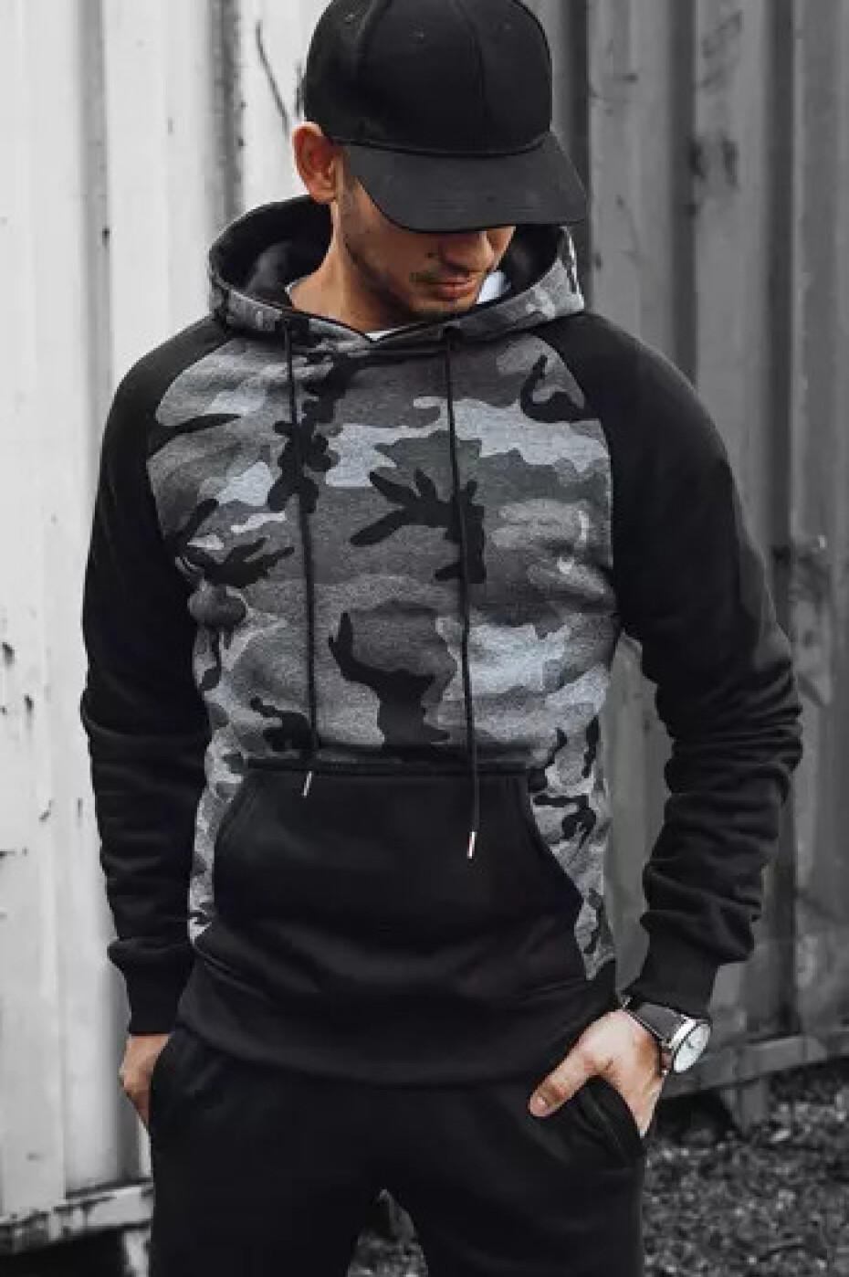 Pánská tmavě šedá mikina Dstreet BX5486 XXL - main (3)