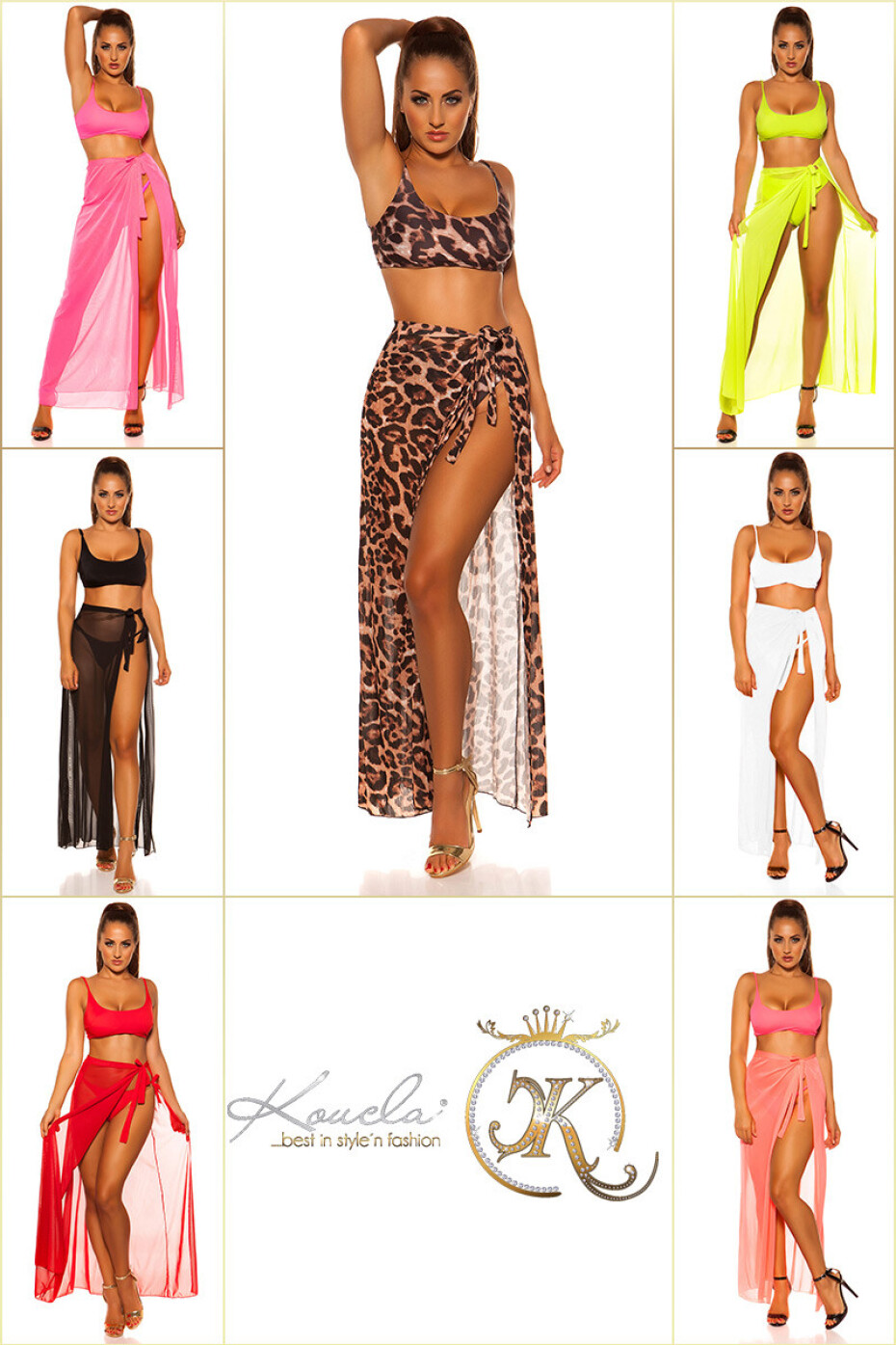 Sexy KouCla Beach Tulle Warparound Sukně black Einheitsgroesse - main (6)