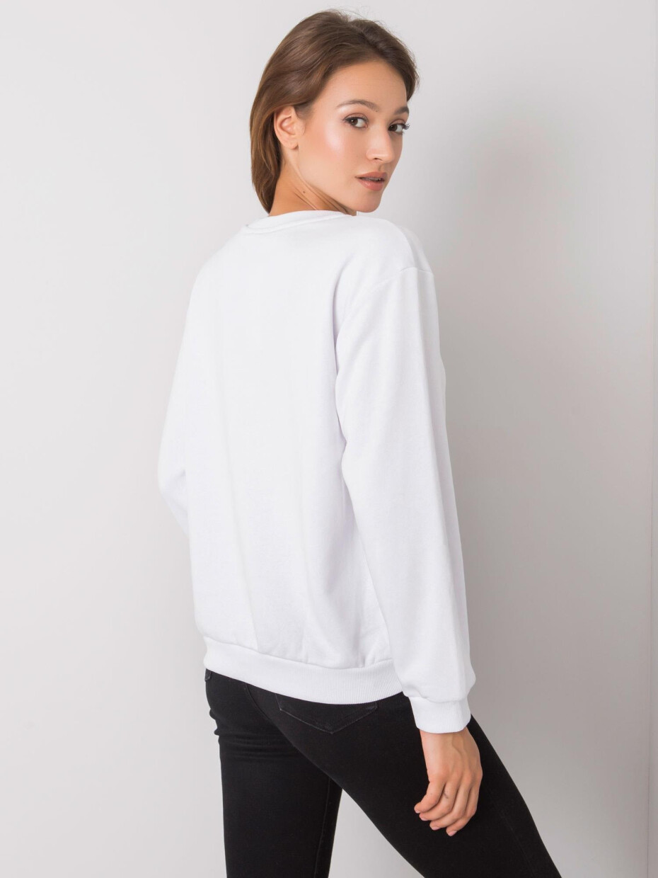 RUE PARIS Bílá mikina bez kapuce Velikost: L / XL - main (3)