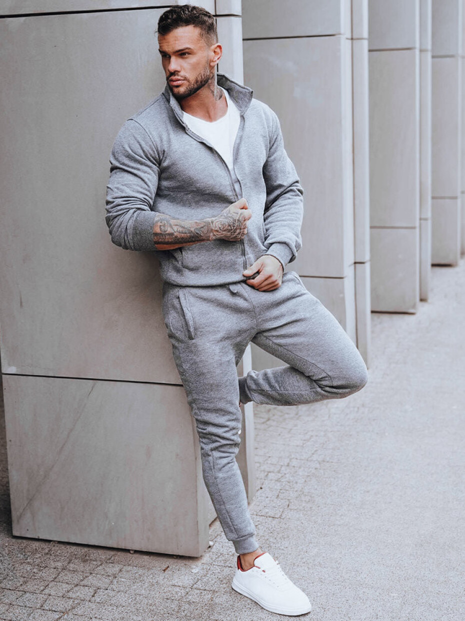 Anthracite Dstreet BX4111z pánská mikina na zip bez kapuce Velikost: XXL - main (2)