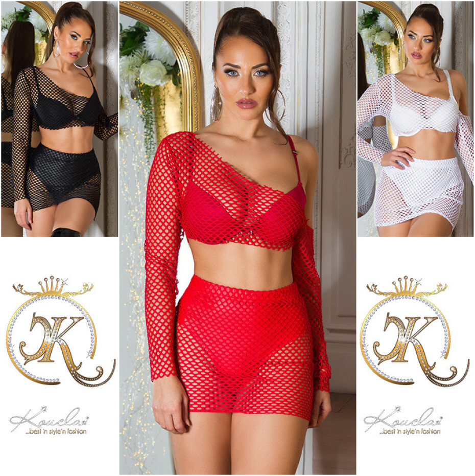 Sexy Koucla 2Piece Set / síťová sukně a top black Einheitsgroesse - main (5)