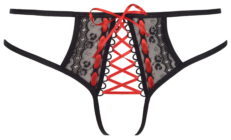 Svůdná tanga V-8305 černá/červená - Axami XL - main (1)