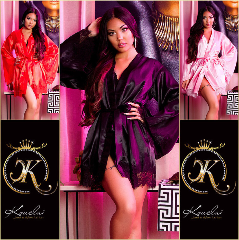 Sexy kimono KouCla s gürtlem black Einheitsgroesse - main (10)