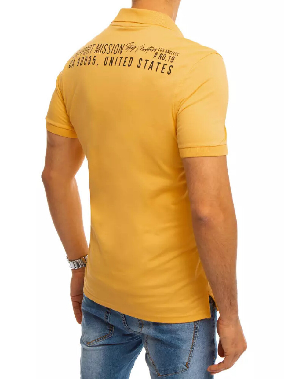 Žlutá polokošile s potiskem Dstreet PX0375 L - main (4)