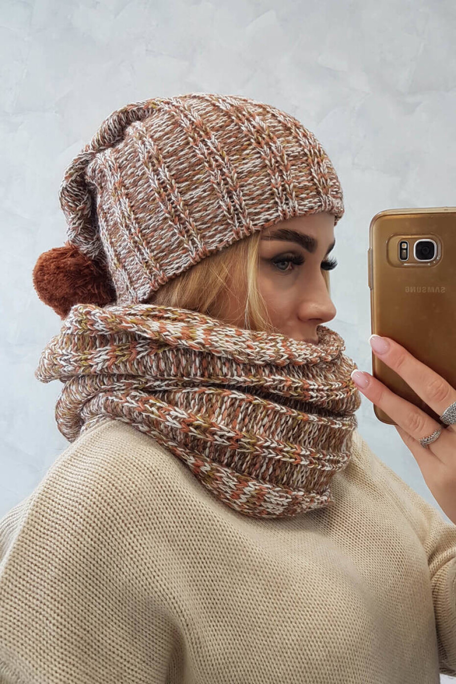 Dámská souprava s fleecem 4 Pory Roku K263 camel+white UNI - main (4)