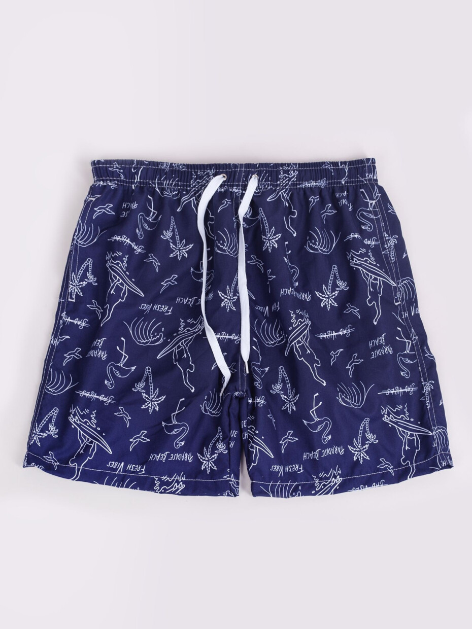Yoclub Plavky Pánské plážové šortky P2 Navy Blue L - main (2)