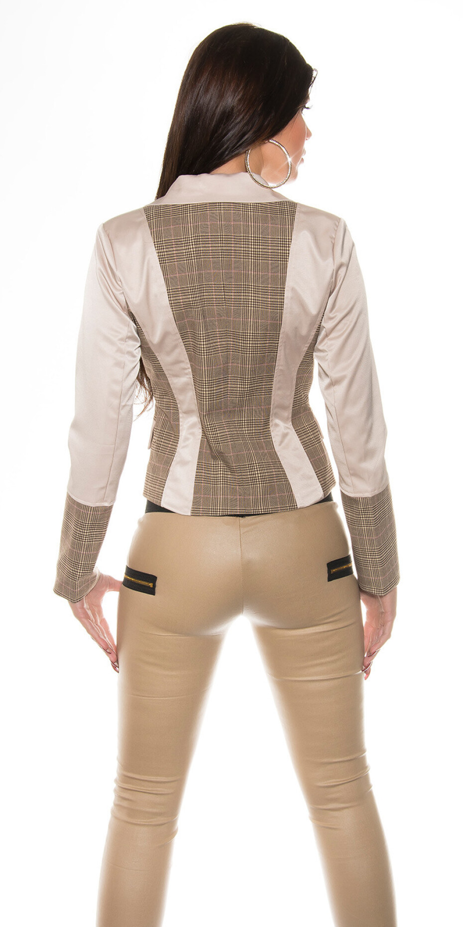 Trendy KouCla Business-Blazer w. caro-aplikace barva BEIGE velikost 40 - main (2)