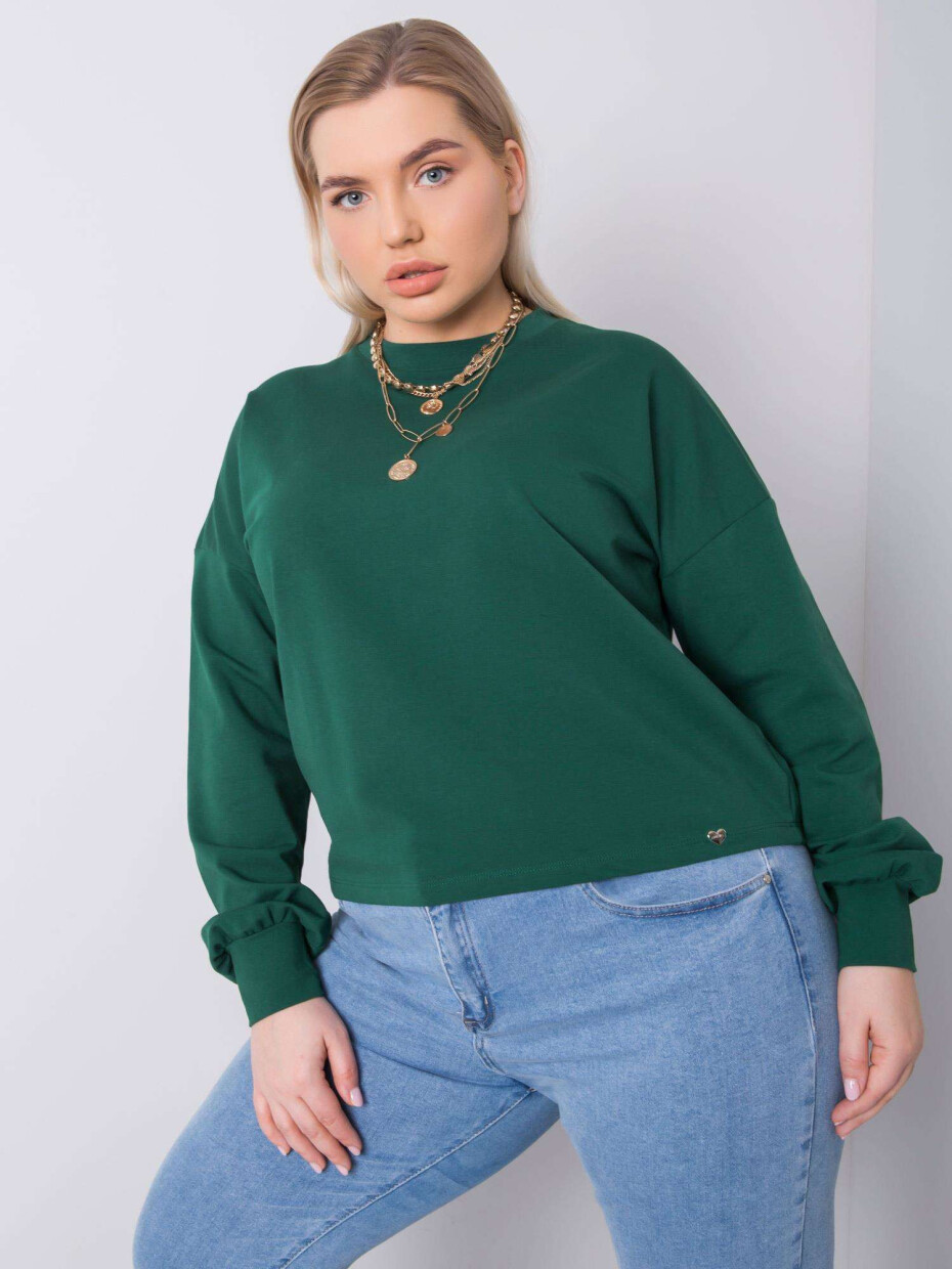 Tmavě zelená, obyčejná oversize mikina XL - main (1)