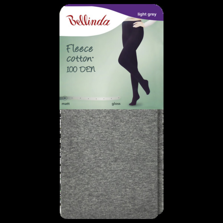 Neprůhledné punčochové kalhoty FLEECE COTTON 100 DEN - BELLINDA - šedá XL - main (2)