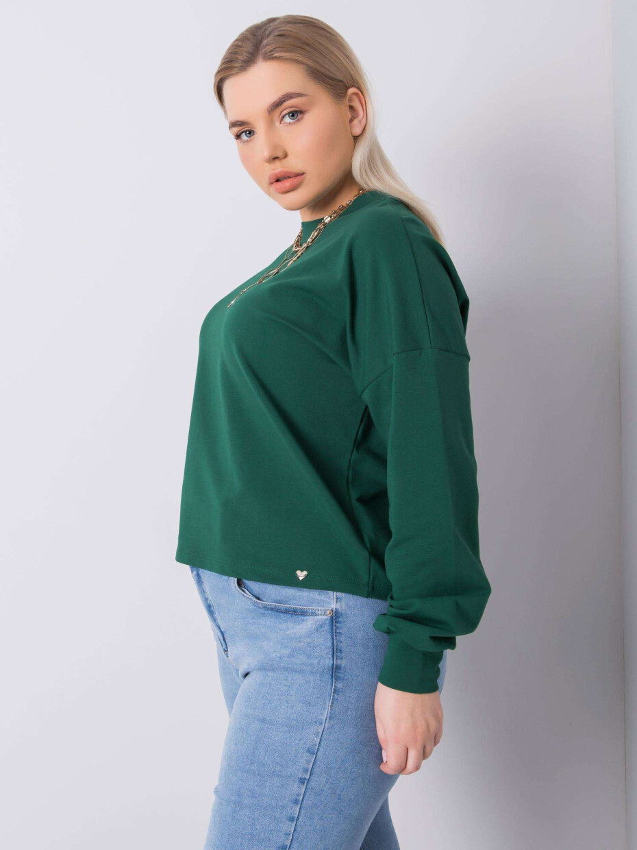 Tmavě zelená, obyčejná oversize mikina XL - main (2)