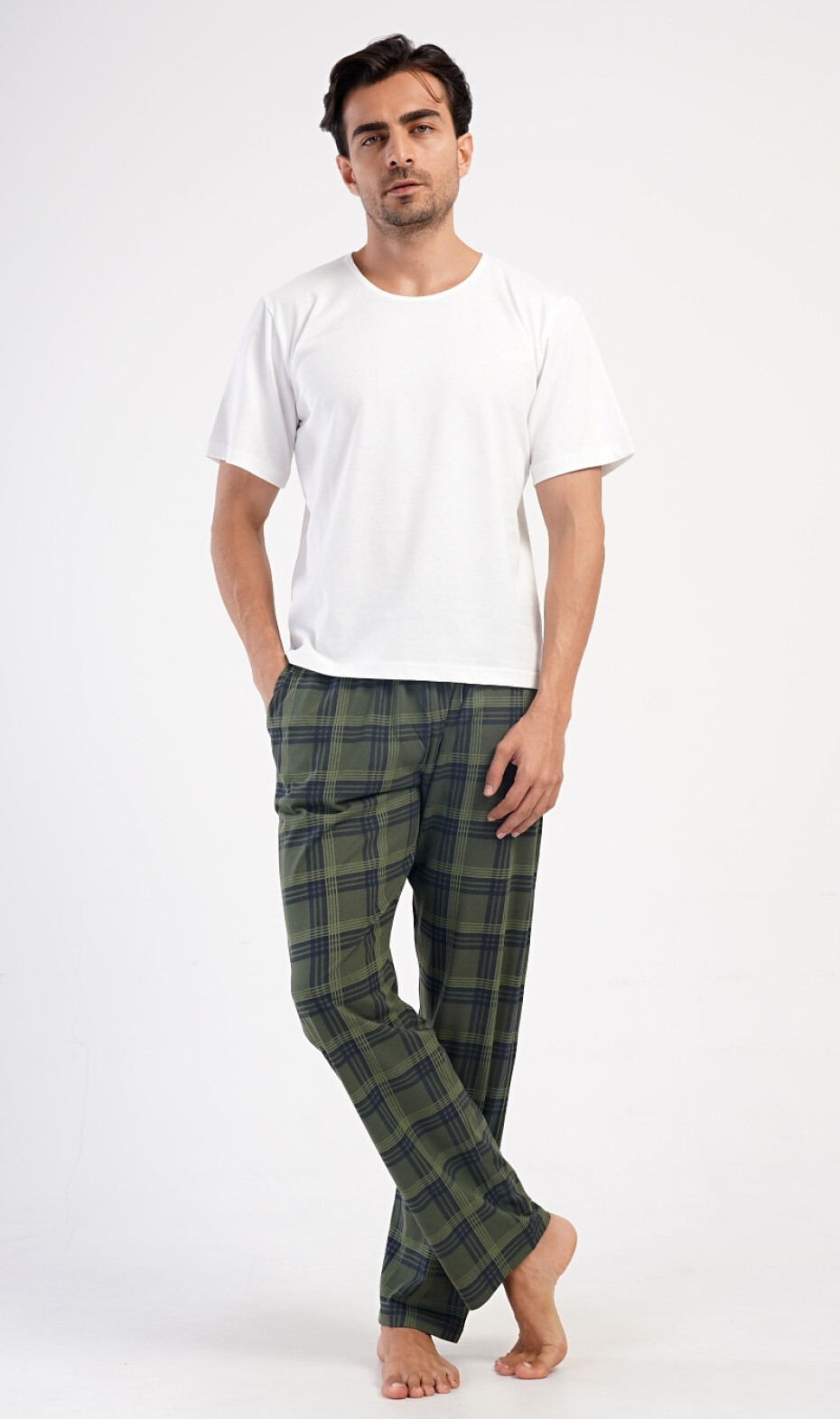 Pánské pyžamové kalhoty David khaki XXL - main (3)