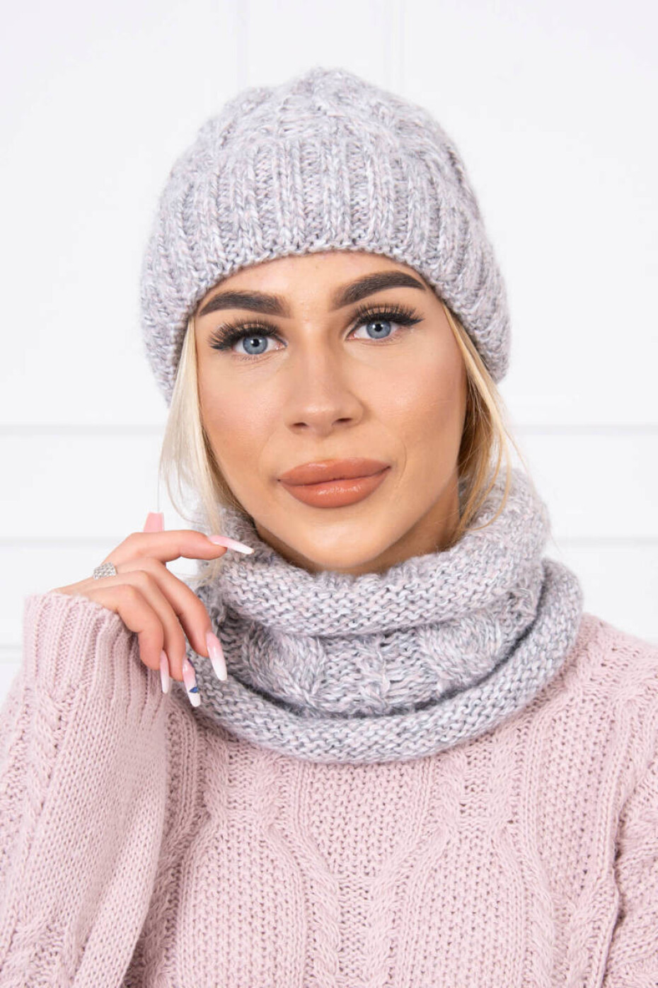 Dámská souprava K153 šedá+pudrová růžová UNI - main (4)