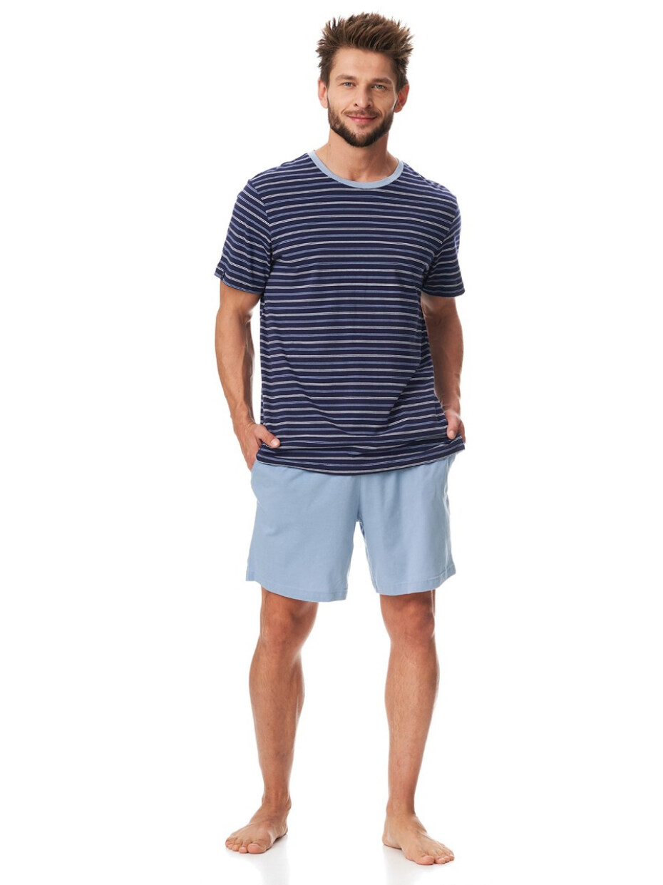 Pánské pyžamo Key MNS 382 A23 M-2XL tmavě modrá M - main (4)