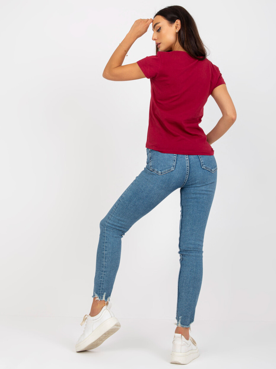 Základní kaštanové tričko s kulatým výstřihem Velikost: 2XL - main (3)
