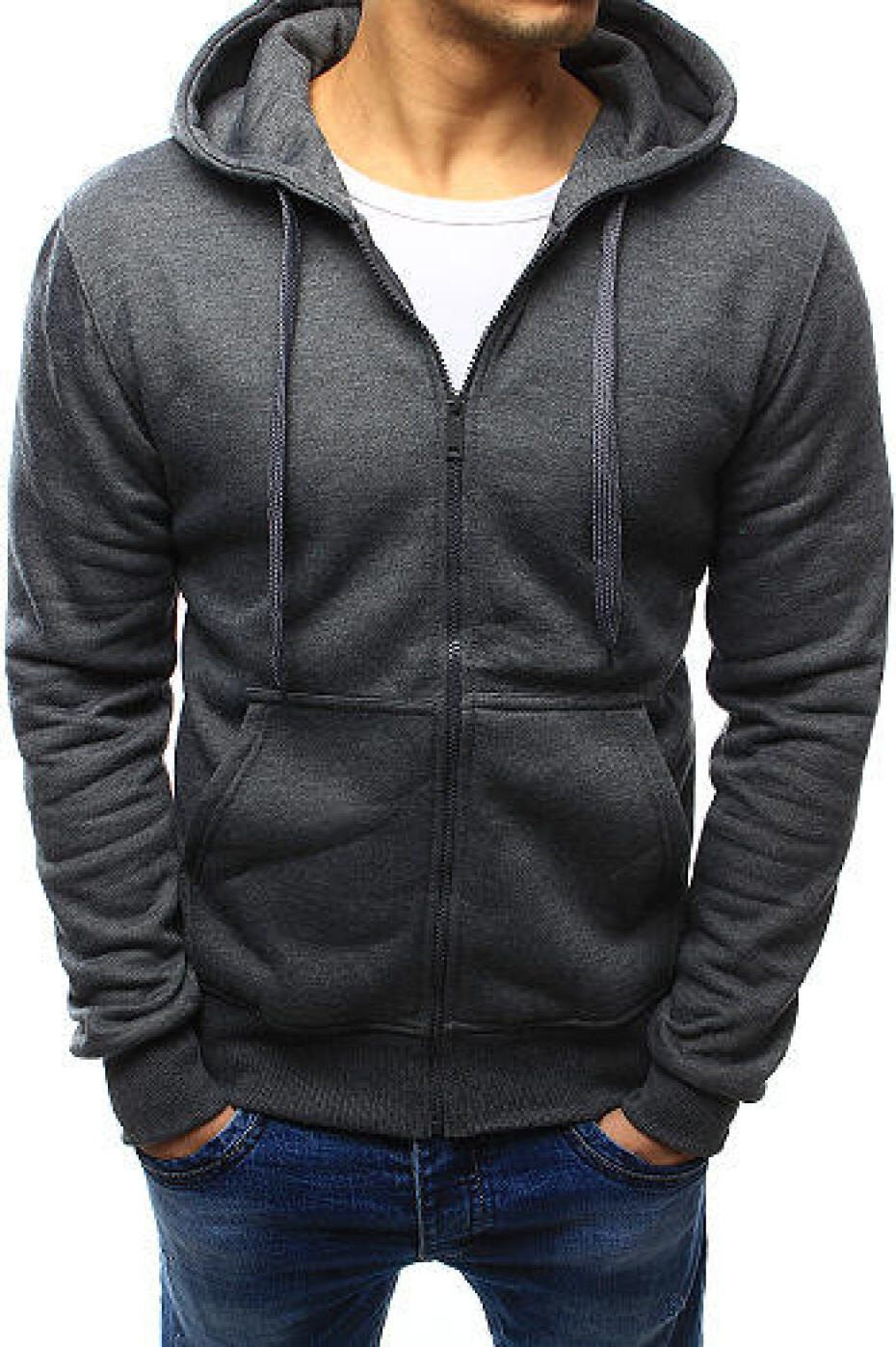 Pánská mikina na zip antracitová BX2196 L - main (3)