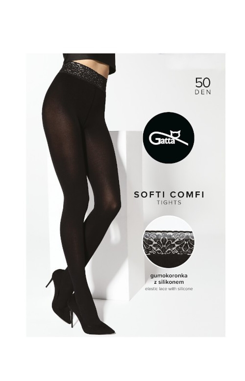 Punčocháče Gatta Softi-Comfi 50 den 2-5 nero 2-S - main (2)