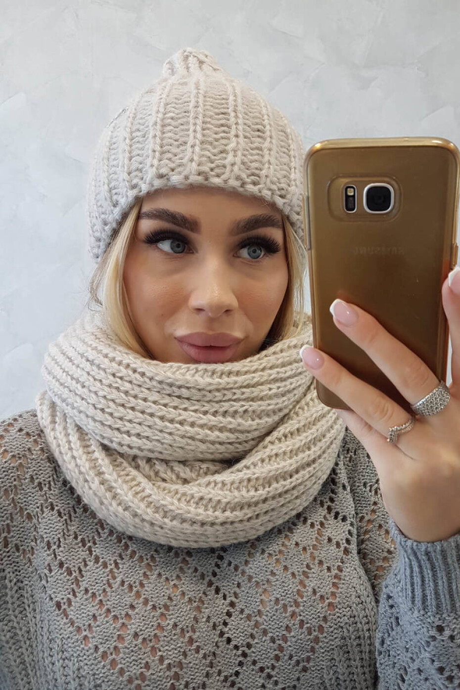 Dámská silná žebrovaná souprava P100 beige UNI - main (3)