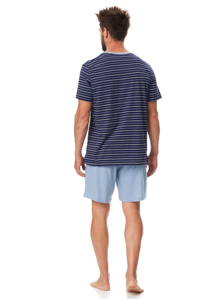 Pánské pyžamo Key MNS 382 A23 M-2XL tmavě modrá M - main (1)